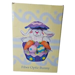 Winter Fiber Optic Easter Bunny Decoration Hat Spins